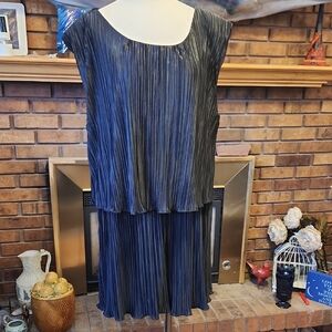Arula Black Romper Size A Pleated Shiny Flowy Plus Size Wedding Summer Feminine